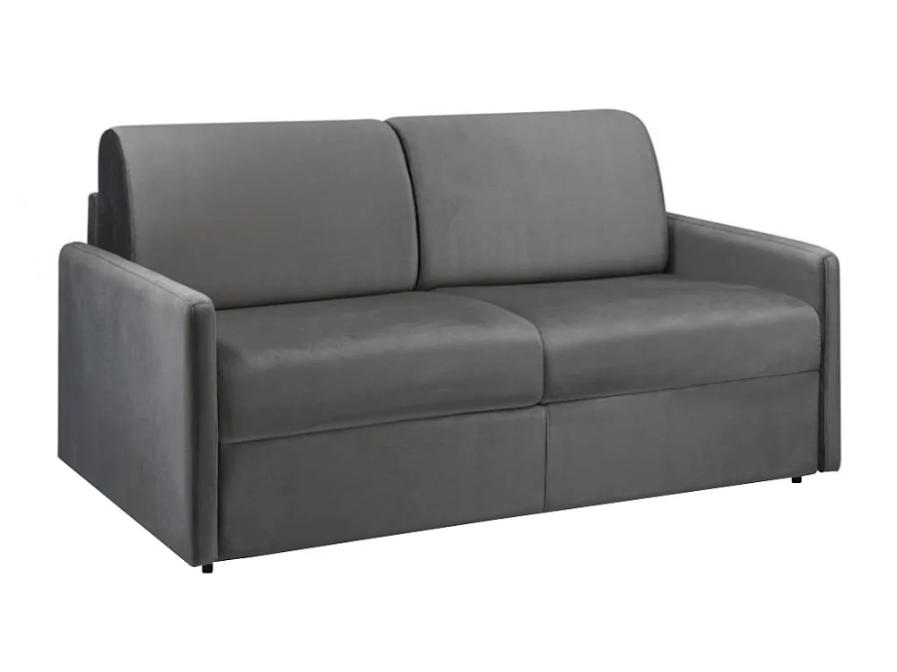 Divano letto 3 posti ribalta Materasso 14 cm Schiuma e Velluto Antracite CALIFE