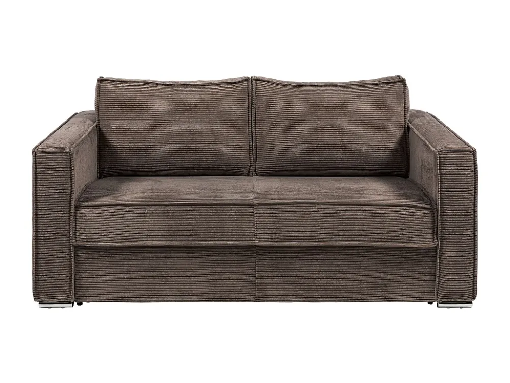 Divano letto 4 posti ribalta Velluto coste Marrone LORETO