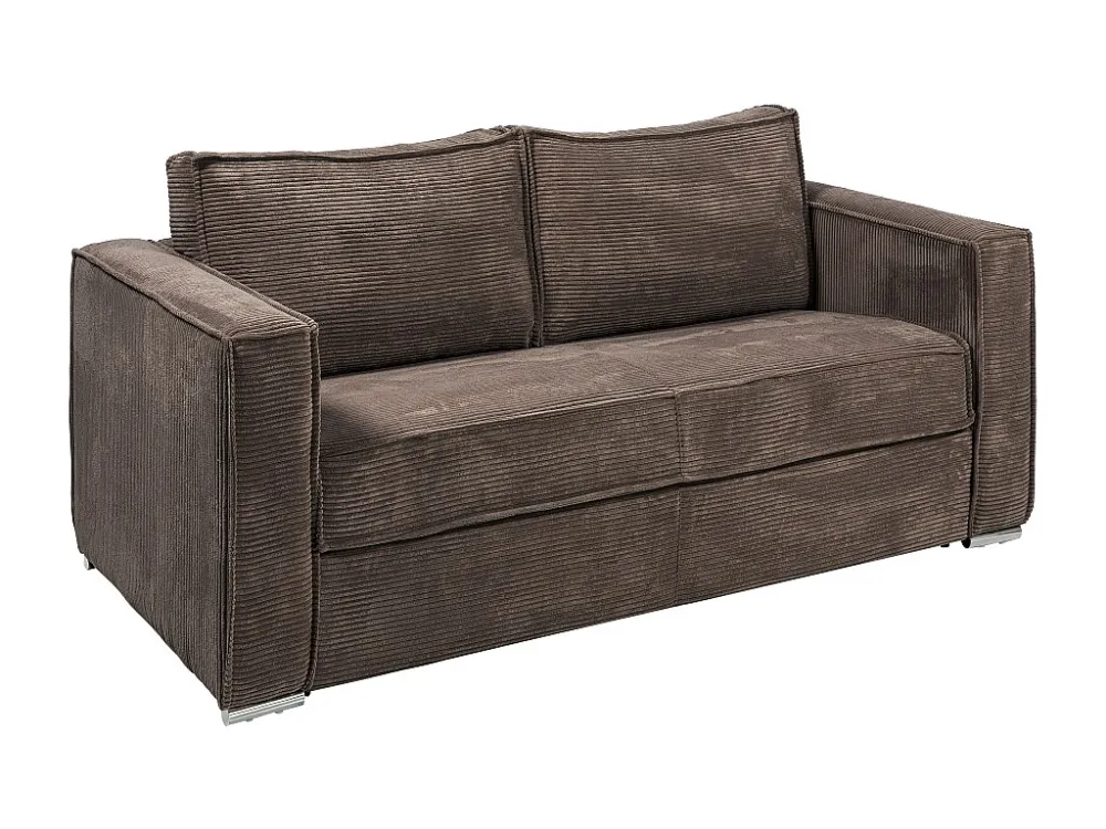 Divano letto 4 posti ribalta Velluto coste Marrone LORETO