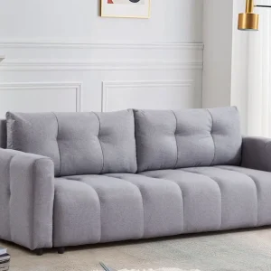 Divano letto 3 posti Stylian Tessuto Grigio distinto