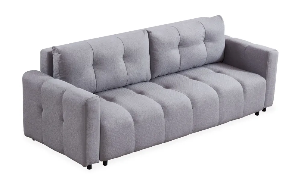 Divano letto 3 posti Stylian Tessuto Grigio distinto