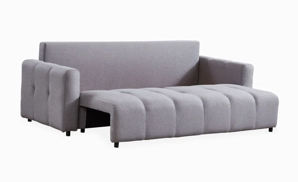 Divano letto 3 posti Stylian Tessuto Grigio distinto