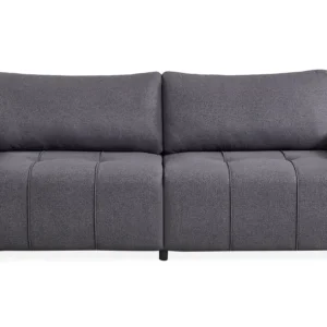 Divano letto 3 posti Tessuto effetto lino Cloudy Grigio tenebroso