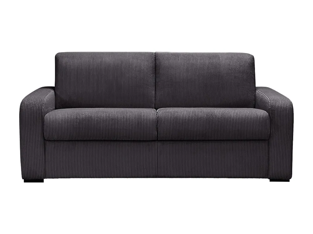 Divano letto 3 posti Velluto coste Antracite con materasso 18 cm BEVIS