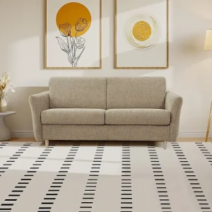 Divano letto ribalta Tessuto Camoscio letto doghe 140 cm Sp. 14 cm ARCADIA