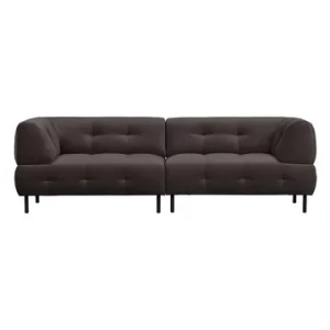 Divano Lloyd 4 posti velluto grigio nero Woood - 245cm