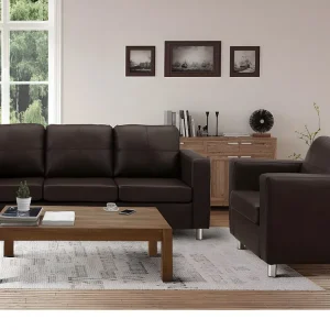Divano 3+1 posti similpelle ACKLEY - Colore marrone