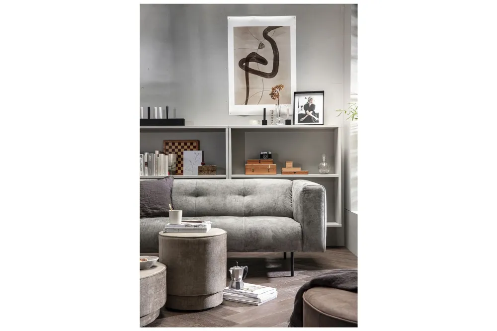 Divano 3 posti tessuto grigio palese Skin Vtwonen - 213cm