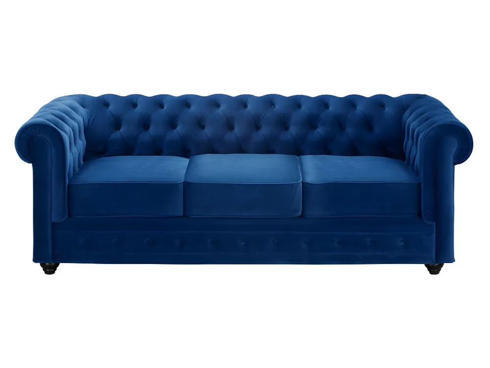 Divano 3+2 posti Velluto Blu reale CHESTERFIELD