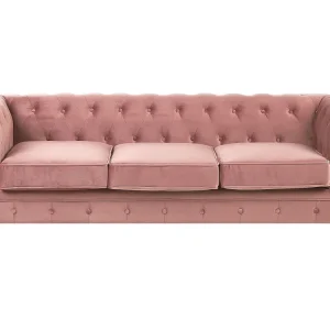 Divano 3 posti velluto rosa CHESTERFIELD