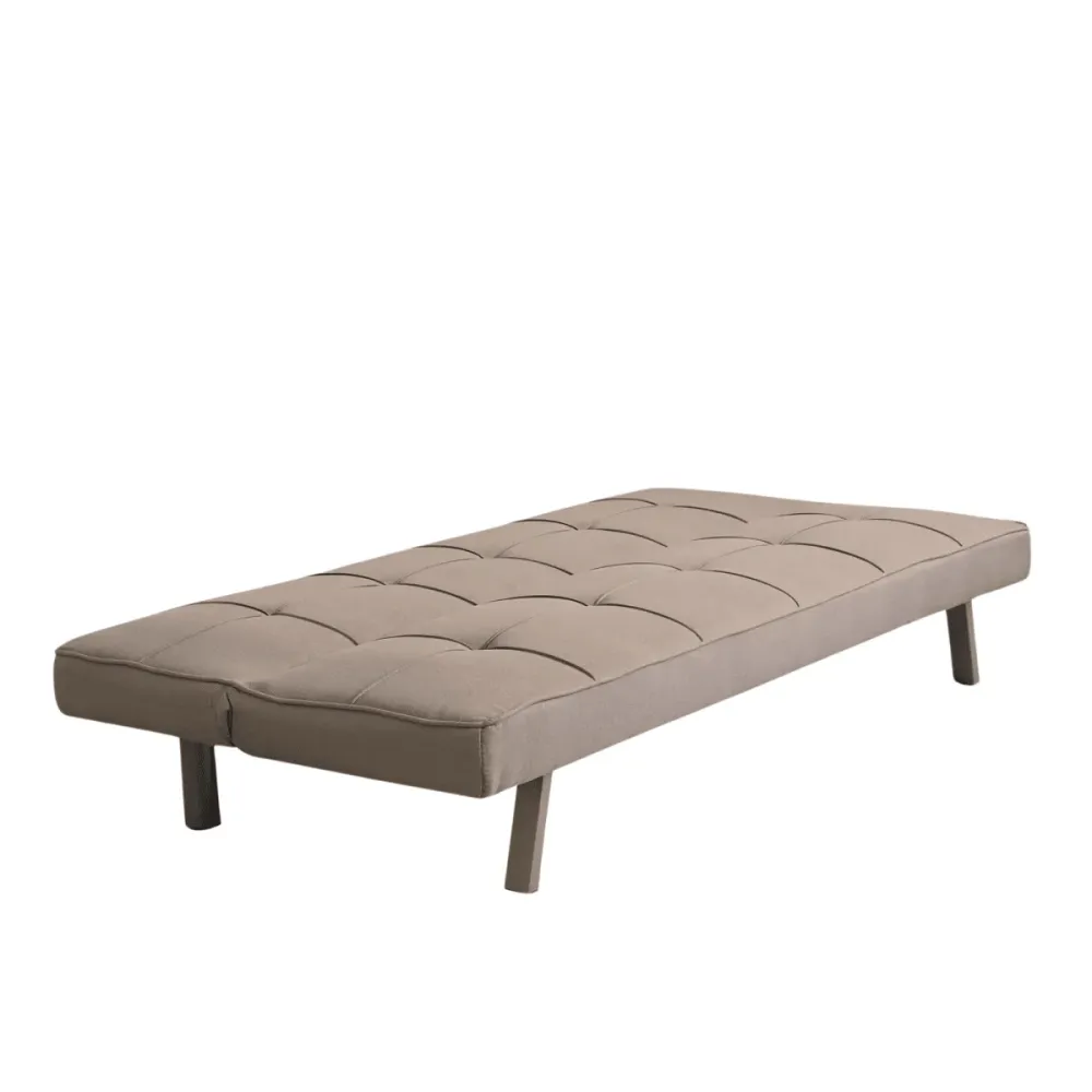 Divano prontoletto 3 posti "Evelin" tessuto di lino con gambe metallo cm 180x81 79h