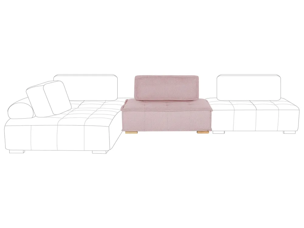 Seduta divano 1 posto tessuto rosa TIBRO