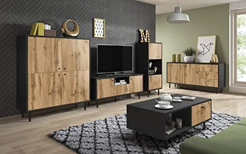3xEliving Bewer cassettiera moderna stile legno, 140 cm 3E 3xE living.com