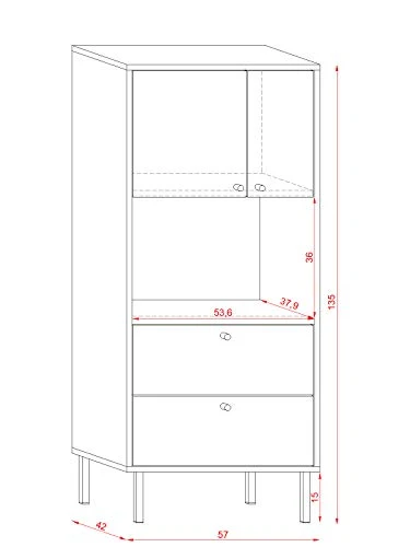 3xEliving Bewer cassettiera moderna stile legno