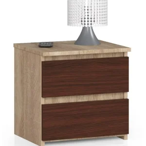 ADGO CL2 Moderno comò/Comodino con 2 cassetti, Lunghezza 40 x Larghezza 35 x Altezza 40 cm, Spessore Pannello 16 mm, Soggi...