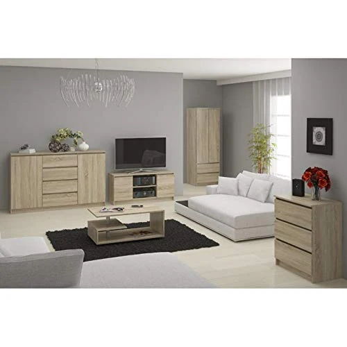 ADGO K160 2DSZ - Comò moderno 2 ante e 4 cassetti, 160 x 40 x 99 cm (larghezza x profondità x altezza), camera da letto, s...