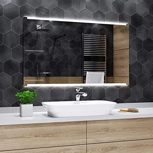 ALASTA® Specchio | Specchio LED Deluxe con Illuminazione LED | 110x60cm | Hobart | Personalizza Specchio | Specchio per il...