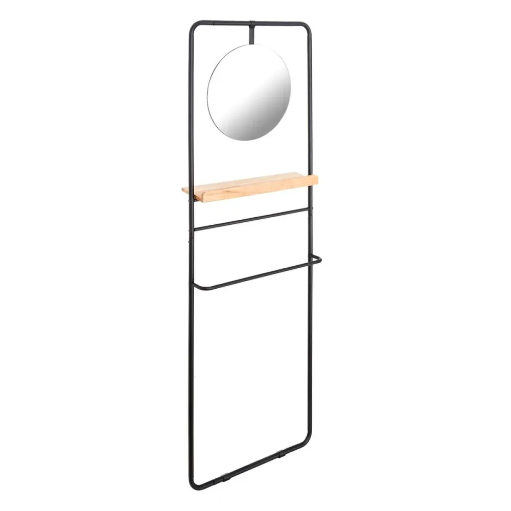 Appendiabiti 56,9 x 15 x 171,9 cm Naturale Nero Metallo Legno industriale