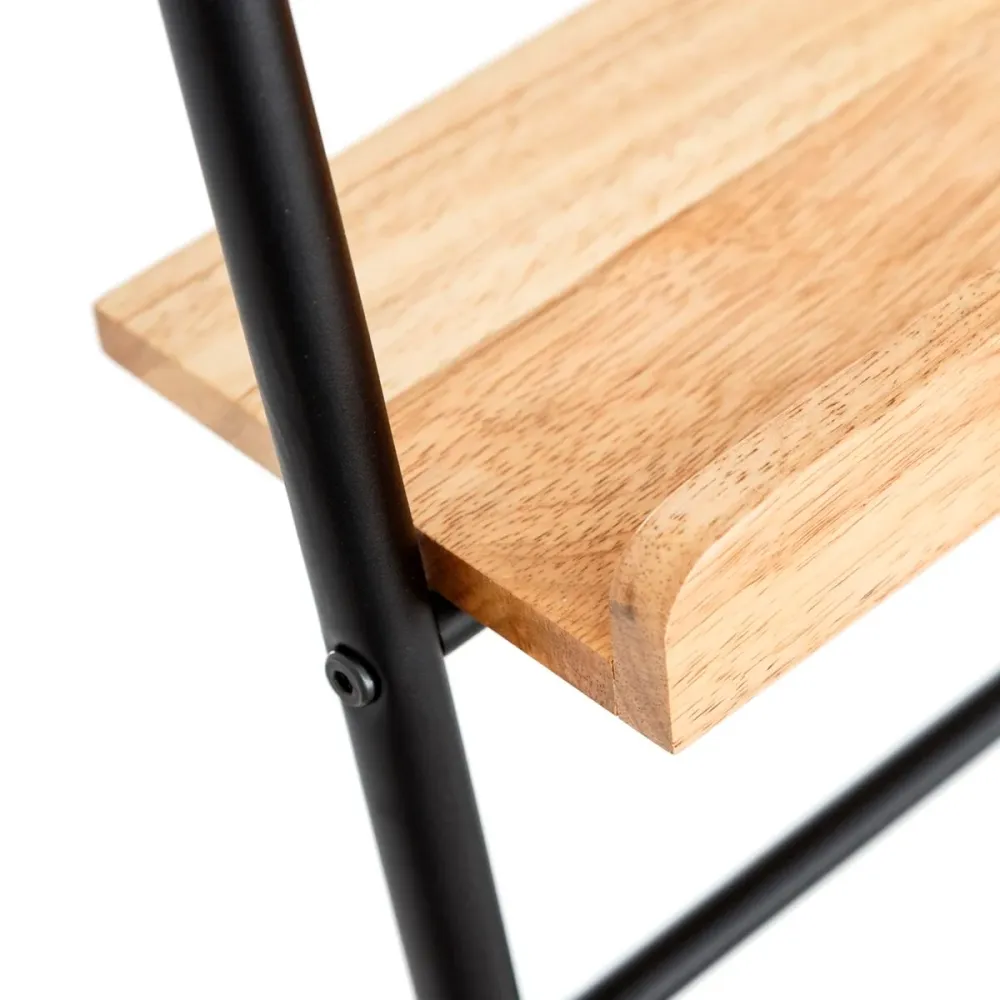 Appendiabiti 56,9 x 15 x 171,9 cm Naturale Nero Metallo Legno industriale