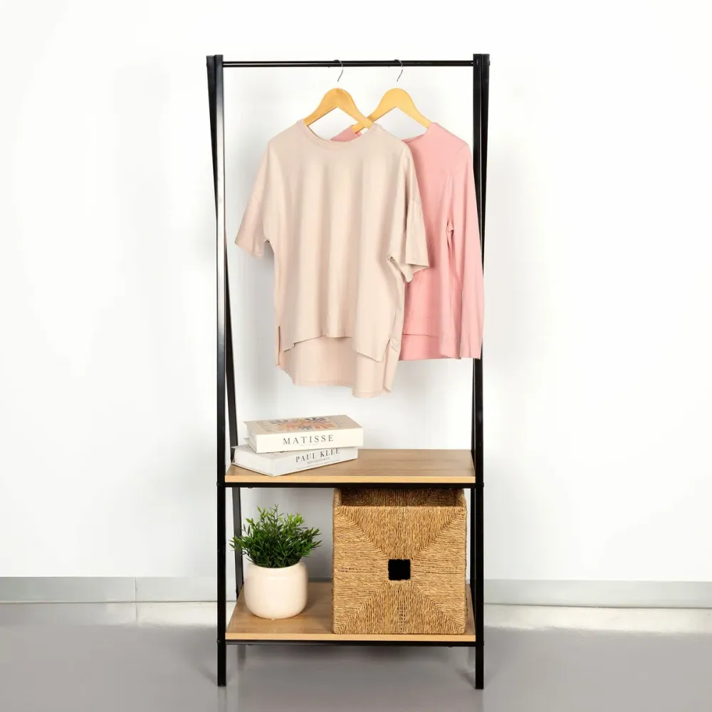 Appendiabiti con ripiano Max Home Acciaio Melammina Truciolare Minimalista 64 x 150 x 40 cm