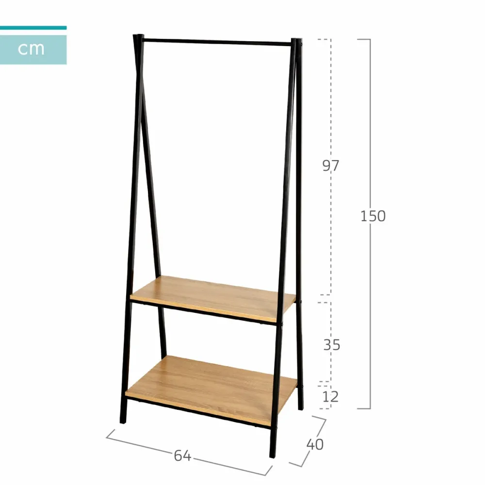 Appendiabiti con ripiano Max Home Acciaio Melammina Truciolare Minimalista 64 x 150 x 40 cm