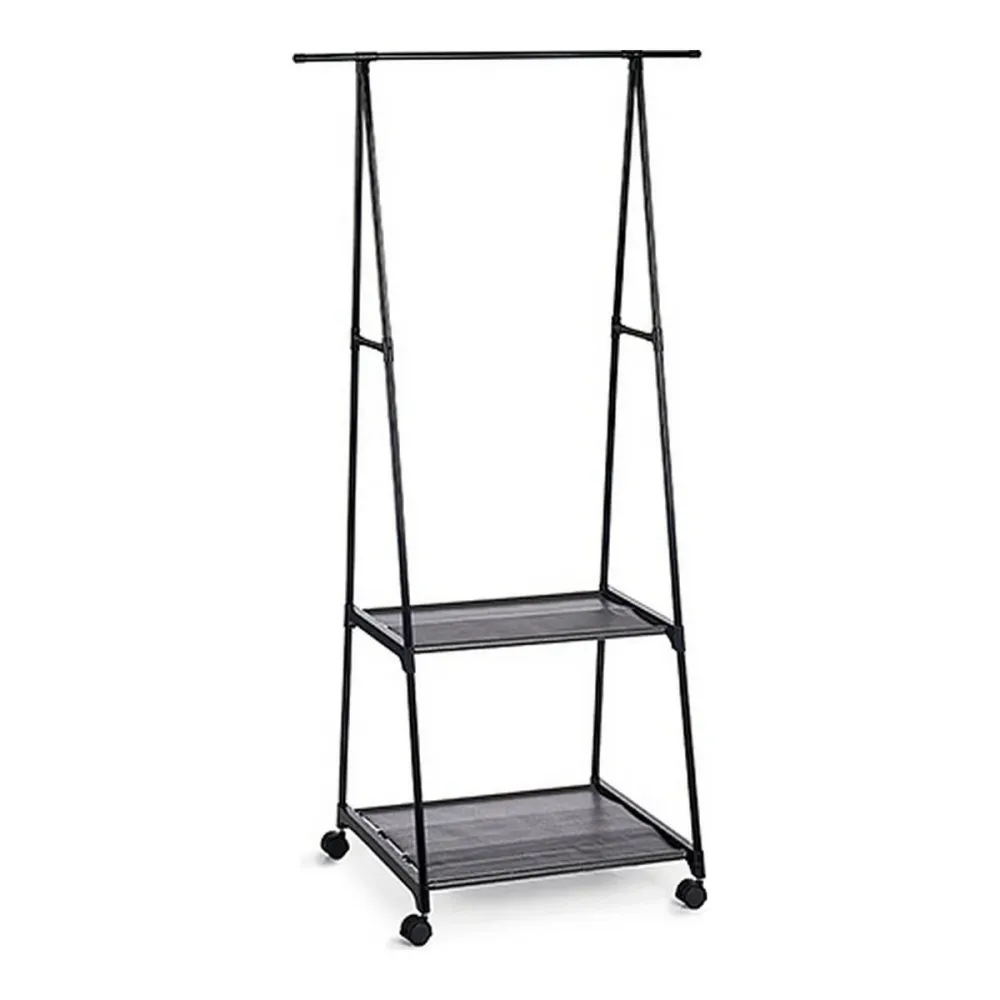 Appendiabiti con ruote Nero Metallo (85 x 45 x 157 cm)