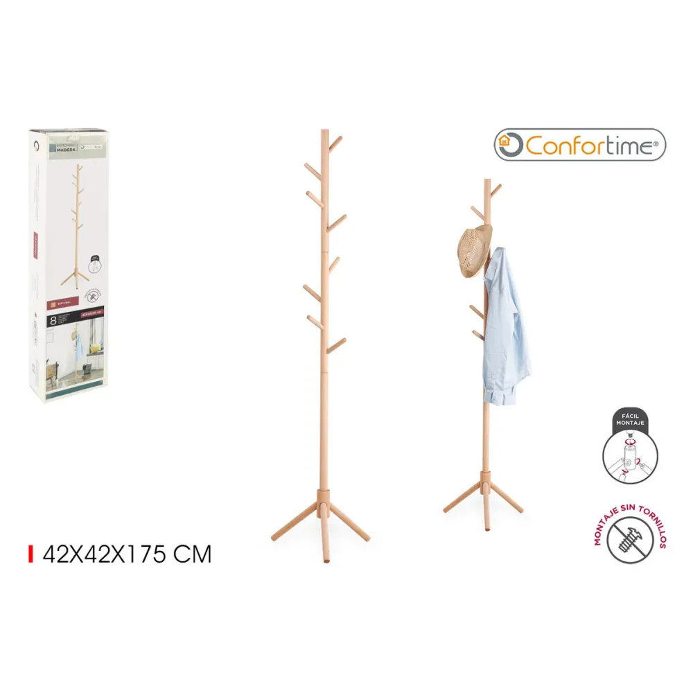 Appendiabiti Confortime Legno 42 x 42 x 175 cm (6 Unità)