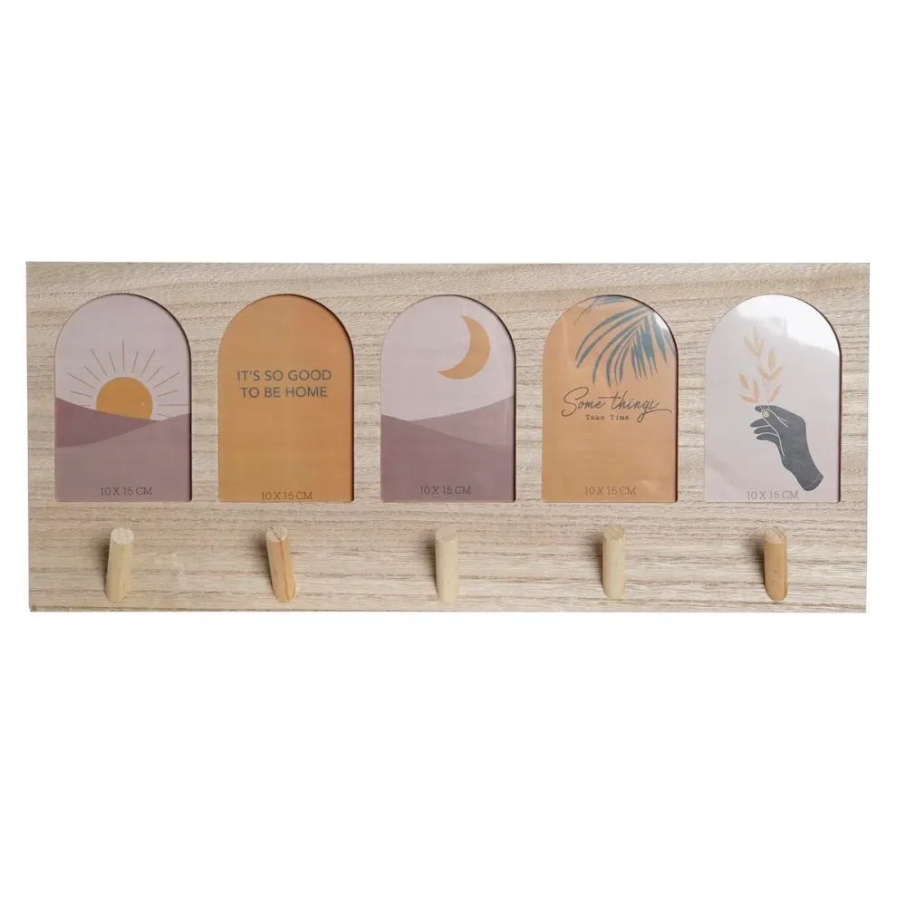 Appendiabiti DKD Home Decor Naturale Multicolore Legno MDF (56 x 5 x 23,5 cm)