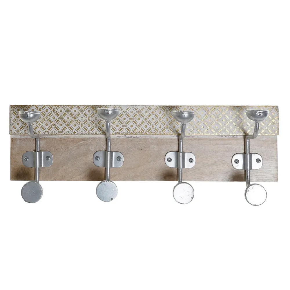 Appendiabiti da parete DKD Home Decor Metallo Vintage Legno di mango (46 x 15 x 10 cm)