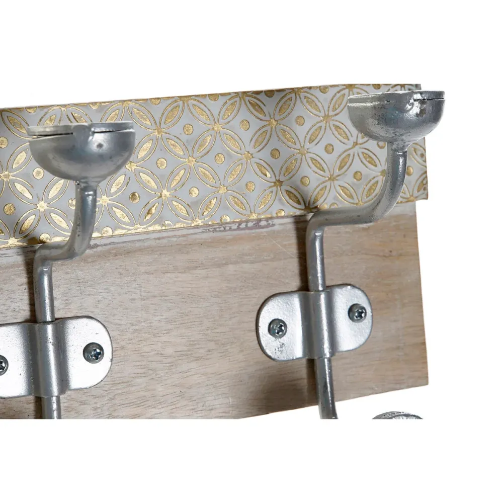 Appendiabiti da parete DKD Home Decor Metallo Vintage Legno di mango (46 x 15 x 10 cm)