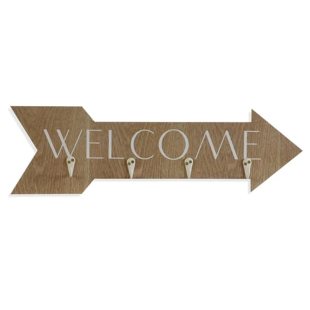 Appendiabiti da parete Versa Welcome Legno MDF 4 x 14,5 x 48 cm
