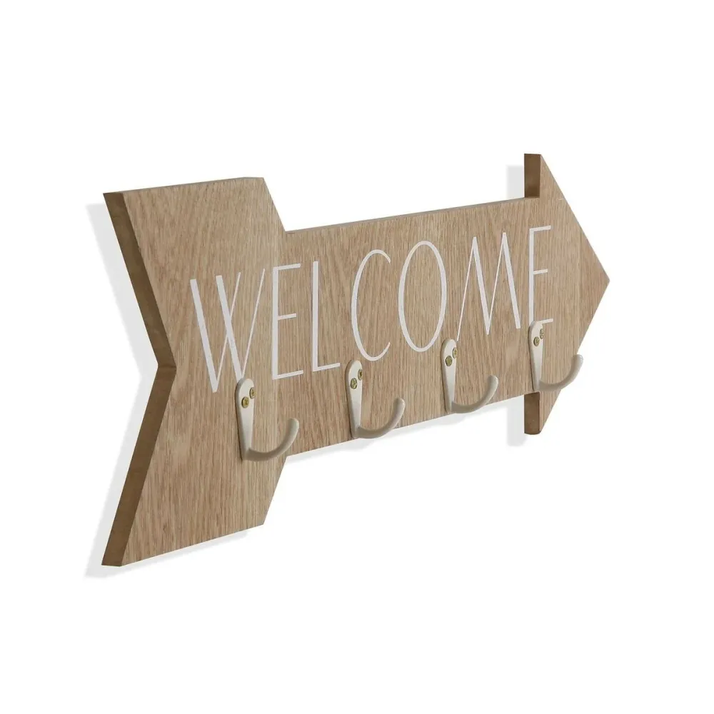 Appendiabiti da parete Versa Welcome Legno MDF 4 x 14,5 x 48 cm