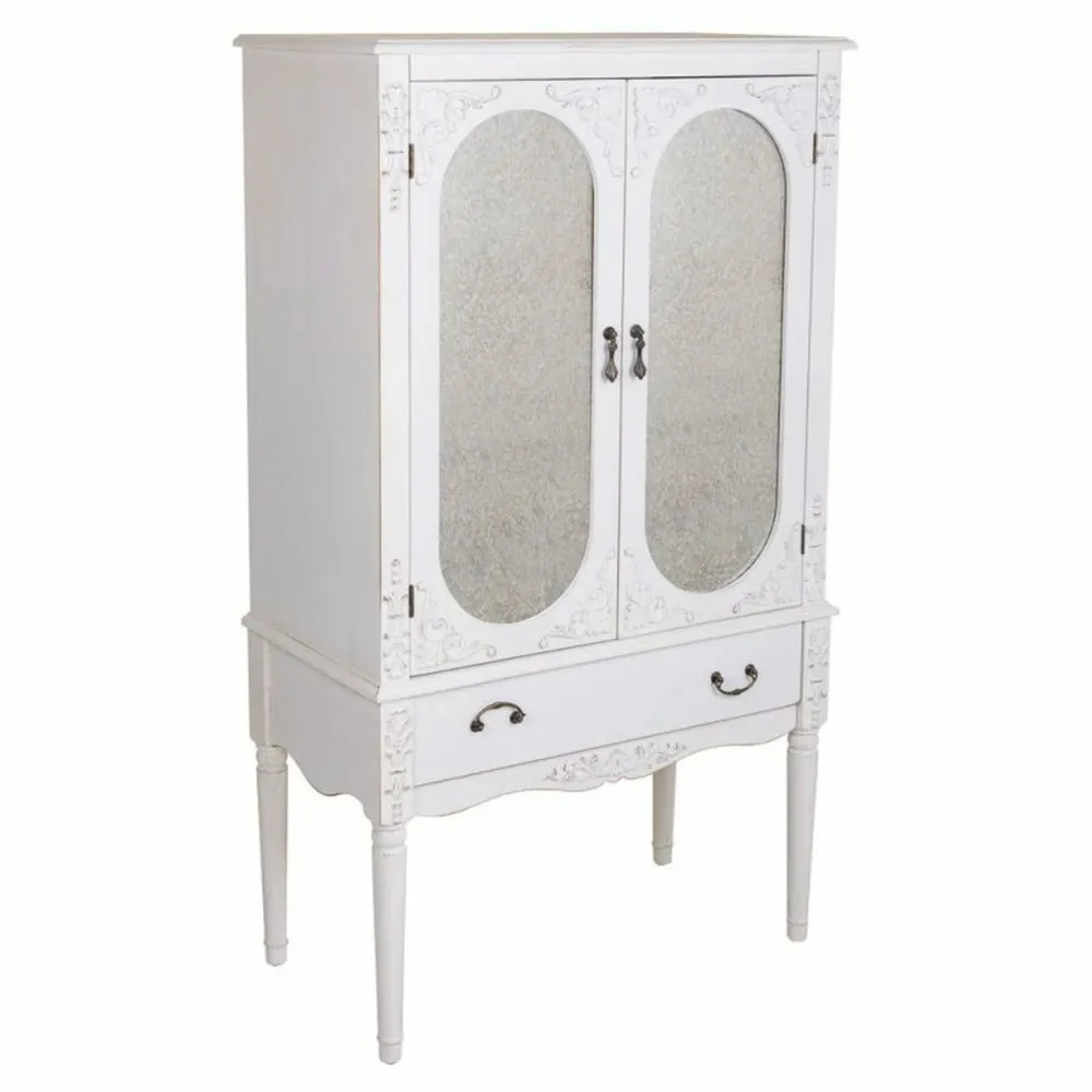 Armadio Alexandra House Living Bianco Vetro Legno di abete Legno MDF 12 x 140 x 80 cm