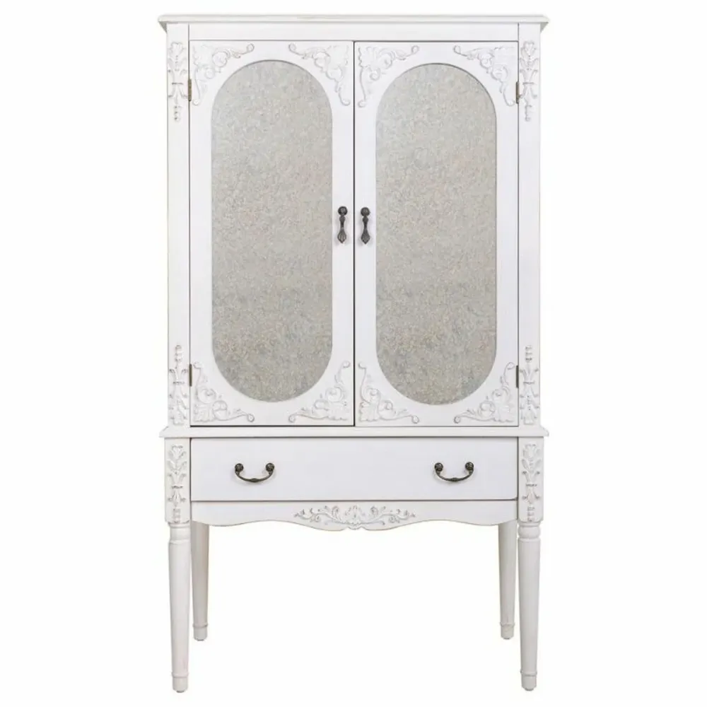 Armadio Alexandra House Living Bianco Vetro Legno di abete Legno MDF 12 x 140 x 80 cm