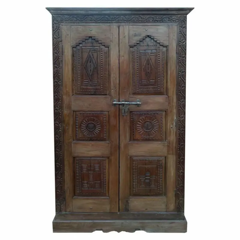 Armadio Alexandra House Living Marrone Legno Riciclato 41 x 212 x 124 cm