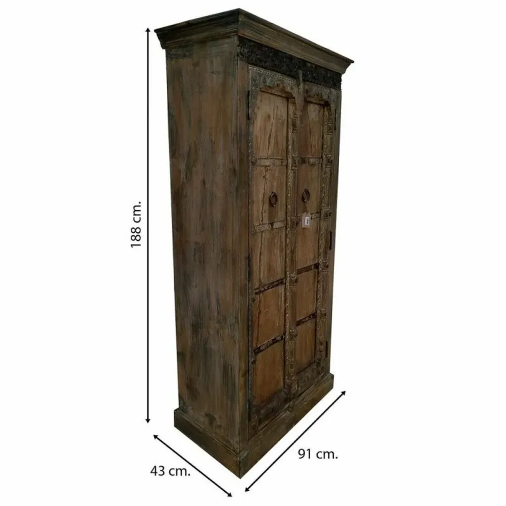 Armadio Alexandra House Living Marrone polistirene Legno di mango 43 x 188 x 91 cm