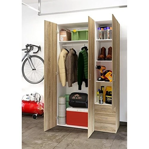 Armadio 3 Ante e 3 Cassetti Laminato Rovere Arredi Casa