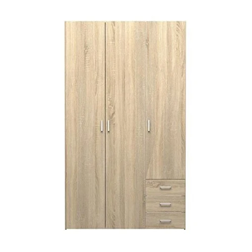Armadio 3 Ante e 3 Cassetti Laminato Rovere Arredi Casa