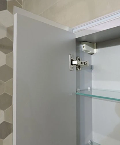 Armadietto bagno specchio tre ante e ripiani, moderno illuminazione led Arredobagnoecucine