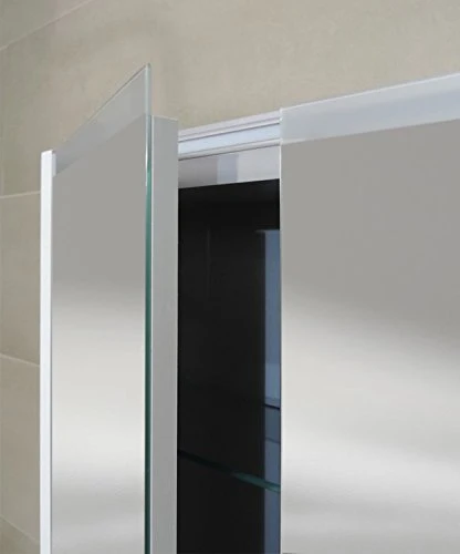 Armadietto bagno specchio tre ante e ripiani, moderno illuminazione led Arredobagnoecucine