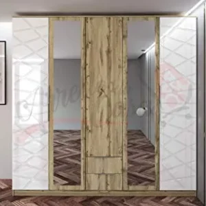 Armadio AI6 Bianco Lucido E Rovere Arredodacasa.com
