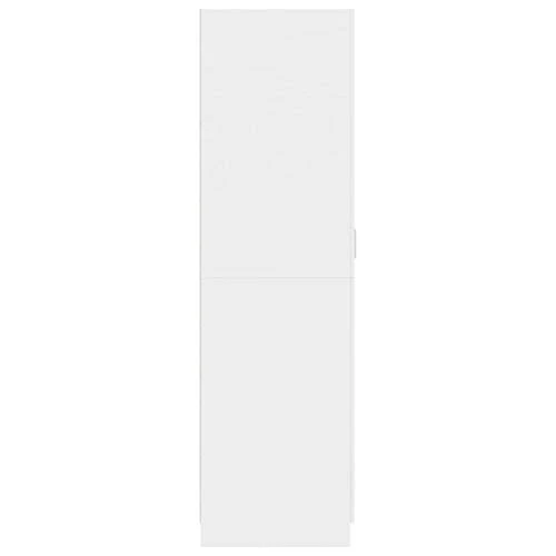 Ausla Armadio guardaroba con 2 ante, 80 x 52 x 180 cm, truciolato, armadio per camera da letto, colore: bianco lucido