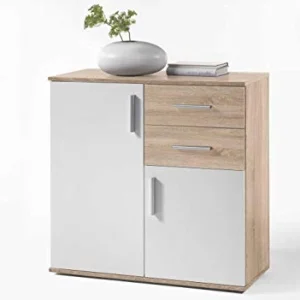 AVANTI TRENDSTORE - Bea - Comò legno laminato e bianco, disponibile 2 diversi colori e dimensioni (80x82x35 cm, quercia so...