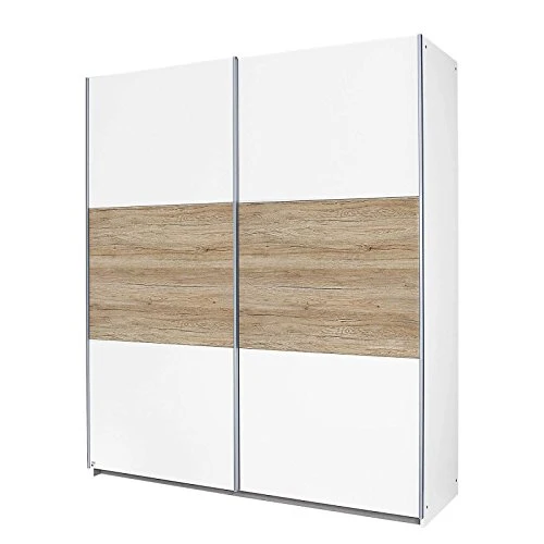 AVANTI TRENDSTORE - Boris - Armadio con Ante scorrevoli Legno Laminato di Colore Quercia San Remo/Bianco. Dimensioni Lap 2...
