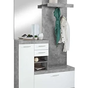 AVANTI TRENDSTORE - Bristo - Guardaroba Completo, Legno Laminato con Ante Bianco Lucido, Disponibile 2 Diversi Colori, Dim...
