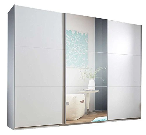 AVANTI TRENDSTORE - Marvin - Armadio ad ante scorrevoli con quella centrale specchiata, legno laminato bianco. Offre molto...