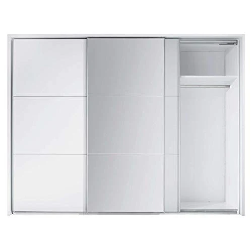 AVANTI TRENDSTORE - Marvin - Armadio ad ante scorrevoli con quella centrale specchiata, legno laminato bianco. Offre molto...