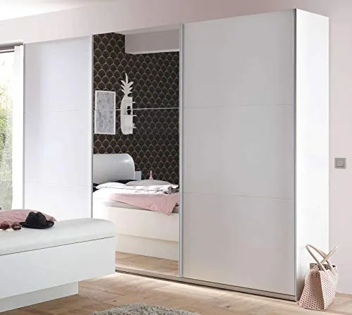 AVANTI TRENDSTORE - Marvin - Armadio ad ante scorrevoli con quella centrale specchiata, legno laminato bianco. Offre molto...