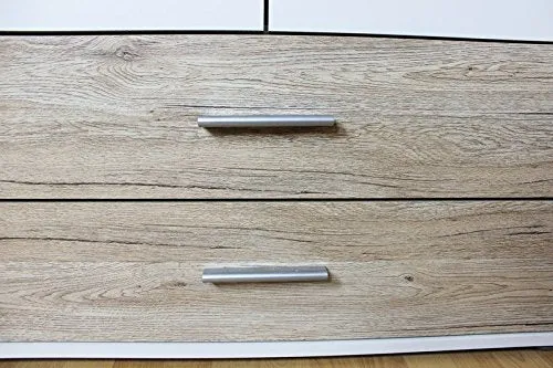AVANTI TRENDSTORE - Rasant - Armadio ad Ante Battente con 2 Ante con Specchio e 4 cassetti. Laminato di Colore Quercia San...