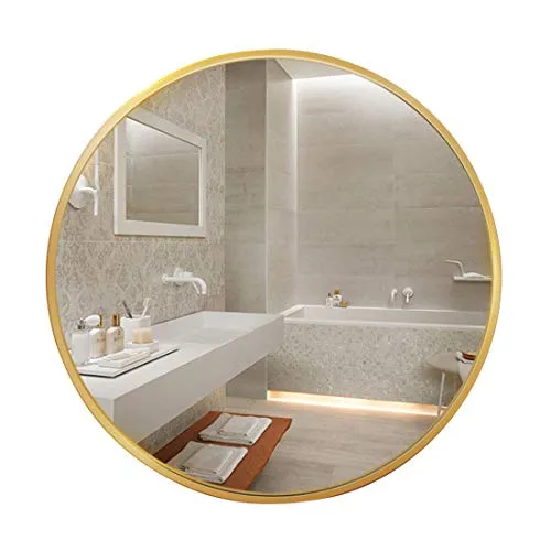 Bathroom mirror Specchio del Bagno Specchio da Parete Rotondo per Bagno- Lega di Alluminio incorniciata Grandi specchi di...